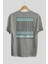 Brooklyn New York City Arka Baskılı Gri Oversize T-Shirt Unisex Erkek Kadın Bisiklet Yaka 2