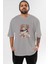 Himiko Toga Anime Ön Baskılı Gri Oversize T-Shirt %100 Pamuk Erkek Kadın 1