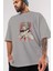 Himiko Toga Anime Ön Baskılı Gri Oversize T-Shirt %100 Pamuk Erkek Kadın 3