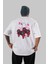 Squid Game (6) Arka Baskılı Beyaz Oversize T-Shirt Bisiklet Yaka Pamuk Erkek Kadın 1