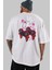Squid Game (6) Arka Baskılı Beyaz Oversize T-Shirt Bisiklet Yaka Pamuk Erkek Kadın 5
