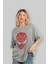Spiderman Ön Baskılı Gri Oversize T-Shirt Unisex Erkek Kadın Bisiklet Yaka 4