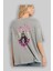 Gigante Fleur Anime Arka Baskılı Gri Oversize T-Shirt %100 Pamuk Erkek Kadın 3