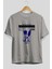 Pray For The Future Ön Baskılı Gri Oversize T-Shirt Unisex Erkek Kadın Bisiklet Yaka 2