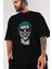 Joker 1 Ön Baskılı Siyah Oversize T-Shirt Bisiklet Yaka Erkek Kadın 3
