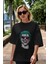 Joker 1 Ön Baskılı Siyah Oversize T-Shirt Bisiklet Yaka Erkek Kadın 5