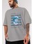 Nobody Understand Ön Baskılı Gri Oversize T-Shirt Unisex Erkek Kadın Bisiklet Yaka 3