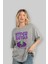 Hyper Retro Yazılı Ön Baskılı Gri Oversize T-Shirt Unisex Erkek Kadın Bisiklet Yaka 4