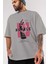 Humble Ön Baskılı Gri Oversize T-Shirt Unisex Erkek Kadın Bisiklet Yaka 3