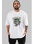 Hulk (8) Ön Baskılı Beyaz Oversize T-Shirt Bisiklet Yaka Erkek Kadın 1
