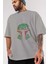 Boba Fett Ön Baskılı Gri Oversize T-Shirt Unisex Erkek Kadın Bisiklet Yaka 3