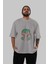 Boba Fett Ön Baskılı Gri Oversize T-Shirt Unisex Erkek Kadın Bisiklet Yaka 5