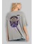 Kaido Of The Beast Arka Baskılı Gri Oversize T-Shirt Unisex Erkek Kadın Bisiklet Yaka 3