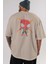 Spiderman (17) Arka Baskılı Bej Oversize T-Shirt Bisiklet Yaka Pamuk Erkek Kadın 5