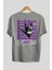 Criminal Damage 2 Arka Baskılı Gri Oversize T-Shirt Unisex Erkek Kadın Bisiklet Yaka 2