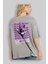 Criminal Damage 2 Arka Baskılı Gri Oversize T-Shirt Unisex Erkek Kadın Bisiklet Yaka 3