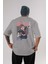 Mako Mankanshoku 2 Anime Arka Baskılı Gri Oversize T-Shirt %100 Pamuk Erkek Kadın 1