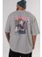 Mako Mankanshoku 2 Anime Arka Baskılı Gri Oversize T-Shirt %100 Pamuk Erkek Kadın 5