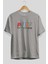 Philly Ön Baskılı Gri Oversize T-Shirt Unisex Erkek Kadın Bisiklet Yaka 2