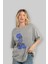 Homer Simpson Ön Baskılı Gri Oversize T-Shirt Unisex Erkek Kadın Bisiklet Yaka 4