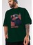 Satoru Gojo 2 Anime Ön Baskılı Zümrüt Yeşili Oversize T-Shirt Erkek Kadın 3