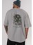 Zoro-One Pıece Anime Arka Baskılı Gri Oversize T-Shirt %100 Pamuk Erkek Kadın 5