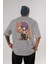 Motoko Kusanagi 9 Anime Arka Baskılı Gri Oversize T-Shirt %100 Pamuk Erkek Kadın 1
