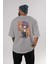 Motoko Kusanagi 9 Anime Arka Baskılı Gri Oversize T-Shirt %100 Pamuk Erkek Kadın 4