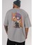 Motoko Kusanagi 9 Anime Arka Baskılı Gri Oversize T-Shirt %100 Pamuk Erkek Kadın 5