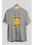 Trust Nobody Ön Baskılı Gri Oversize T-Shirt Unisex Erkek Kadın Bisiklet Yaka 2