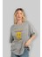 Trust Nobody Ön Baskılı Gri Oversize T-Shirt Unisex Erkek Kadın Bisiklet Yaka 4