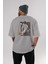 Roronoa Zoro Anime Arka Baskılı Gri Oversize T-Shirt %100 Pamuk Erkek Kadın 4