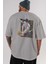 Roronoa Zoro Anime Arka Baskılı Gri Oversize T-Shirt %100 Pamuk Erkek Kadın 5