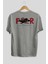 Faith Over Fear Arka Baskılı Gri Oversize T-Shirt Unisex Erkek Kadın Bisiklet Yaka 2