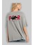 Faith Over Fear Arka Baskılı Gri Oversize T-Shirt Unisex Erkek Kadın Bisiklet Yaka 3