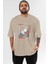 Death Note Anime Ön Baskılı Bej Oversize T-Shirt Erkek Kadın 1