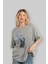 Salt Bae Ön Baskılı Gri Oversize T-Shirt Unisex Erkek Kadın Bisiklet Yaka 4