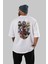Spiderman (31) Arka Baskılı Beyaz Oversize T-Shirt Bisiklet Yaka Pamuk Erkek Kadın 4