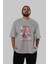 Plumber Skater Ön Baskılı Gri Oversize T-Shirt Unisex Erkek Kadın Bisiklet Yaka 5