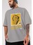 Freedom Is Not Free Ön Baskılı Gri Oversize T-Shirt Unisex Erkek Kadın Bisiklet Yaka 3