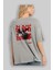 Black Roses Arka Baskılı Gri Oversize T-Shirt Unisex Erkek Kadın Bisiklet Yaka 3