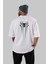 Spiderman Arka Baskılı Beyaz Oversize T-Shirt Erkek Kadın Bisiklet Yaka 4
