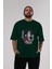 Kokushibo Anime Ön Baskılı Zümrüt Yeşili Oversize T-Shirt Erkek Kadın 5