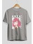 Anya Spyx Famıly Anime Ön Baskılı Gri Oversize T-Shirt %100 Pamuk Erkek Kadın 2