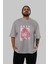 Anya Spyx Famıly Anime Ön Baskılı Gri Oversize T-Shirt %100 Pamuk Erkek Kadın 5