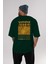 Yumeko Jadami Arka Baskılı Zümrüt Yeşili Oversize T-Shirt Erkek Kadın Bisiklet Yaka 5
