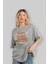 Busan Ön Baskılı Gri Oversize T-Shirt Unisex Erkek Kadın Bisiklet Yaka 4