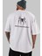 Spiderman Arka Baskılı Beyaz Oversize T-Shirt Erkek Kadın Bisiklet Yaka 5