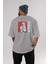 Sukuna Ryoumen 2 Anime Arka Baskılı Gri Oversize T-Shirt %100 Pamuk Erkek Kadın 4