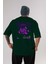 Voilet Broken Arka Baskılı Zümrüt Yeşili Oversize T-Shirt Erkek Kadın Bisiklet Yaka 1